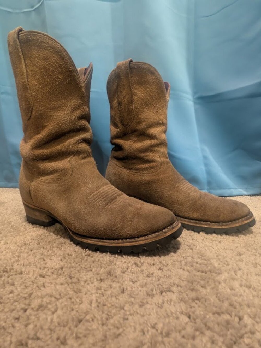 Men's Chisos No.1 in Tan Roughout D Width Cowboy Boots